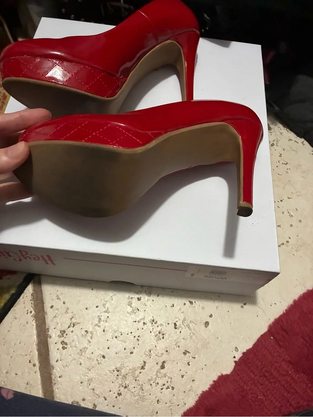 Chinese Laundry Red Patent Platform Stilettos